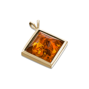 14K YELLOW GOLD AMBER PENDANT 14K YELLOW GOLD AMBER PENDANT