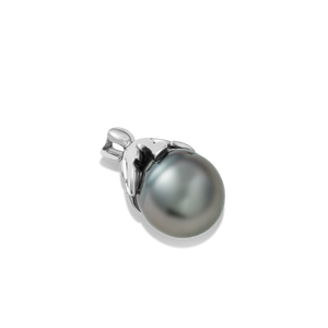 14K WHITE GOLD TAHITIAN AND PEARL PENDANT 14K WHITE GOLD TAHITIAN AND PEARL PENDANT