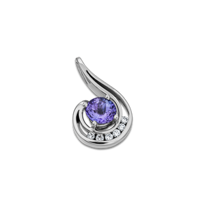 14K WHITE GOLD TANZANITE AND DIAMOND PENDANT 14K WHITE GOLD TANZANITE AND DIAMOND PENDANT