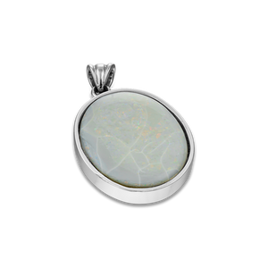 14K WHITE GOLD OPAL PENDANT 14K WHITE GOLD OPAL PENDANT