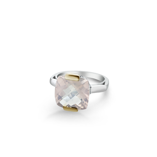 Sterling Silver ring set with rose quartz from your montreal jewellery designer, www.elysee.com