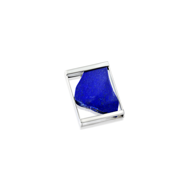 Lapis Lazuli rectangular pendant, montreal jeweler, lapis lazuli and silver, lapis lazuli pendant, fall jewelry trends, lapis lazuli jewelry, royal blue stone, blue stone. blue pendant, pendantif bleu, pendantif bleu royal, pendantif Monteal, pendantif lapis lazuli.