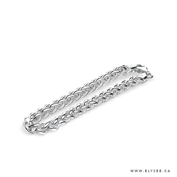 STERLING SILVER LINK BRACELET - STYLE B .WWW.ELYSEE.CA. SILVER WHEAT CHAIN MONTREAL.