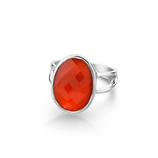 Sterling Silver ring set with carnelian from your montreal jewellery designer, www.elysee.com