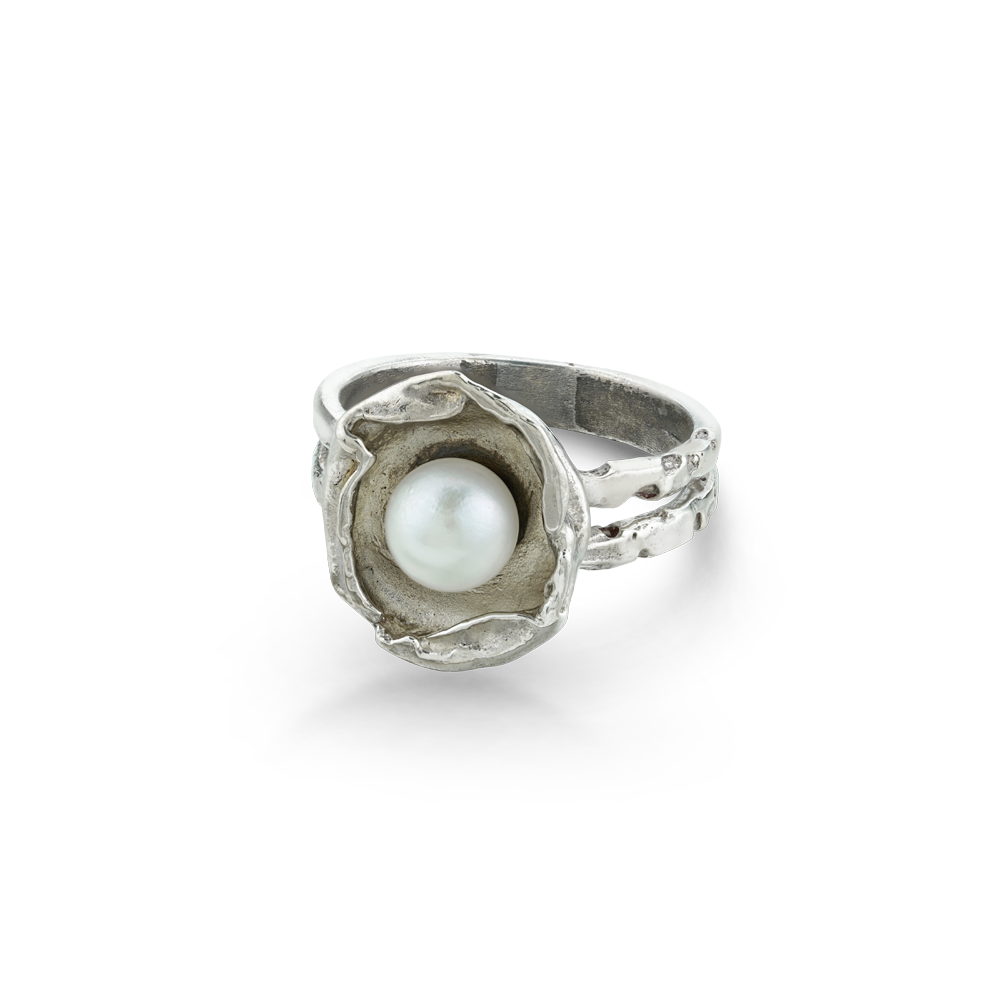 Pearl and sterling silver 2025 ring
