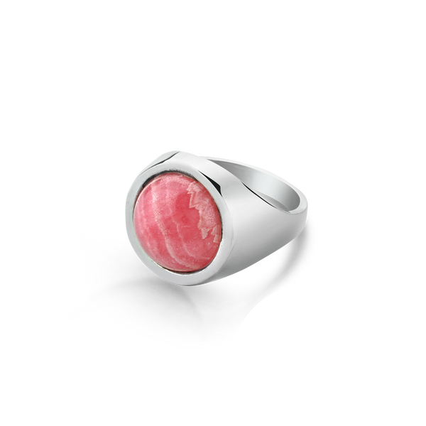 Sterling Silver ring set with rhodochrosite from your montreal jewellery designer, www.elysee.com