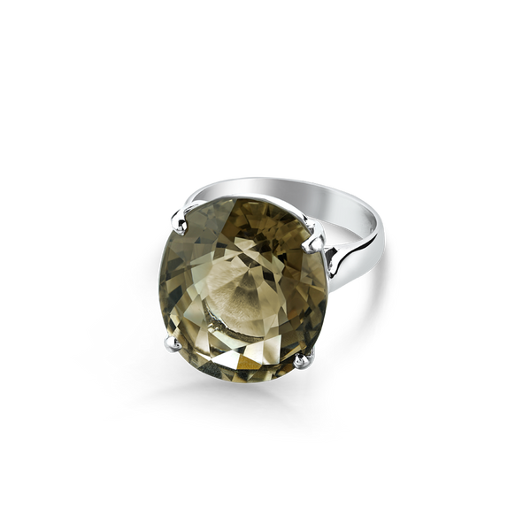 Sterling Silver ring set with smokey quartz from your montreal jewellery designer, www.elysee.com