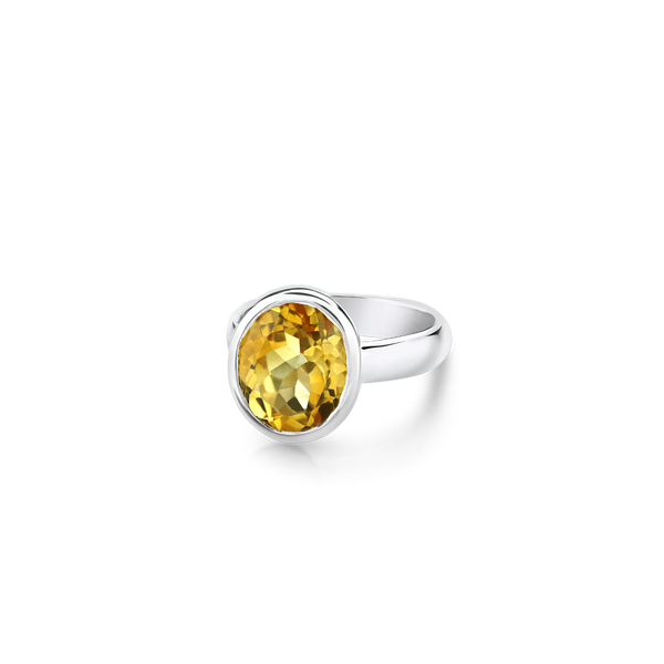 Oval Citrine Ring in Sterling Silver. Montreal jewellery designer, www.elysee.ca