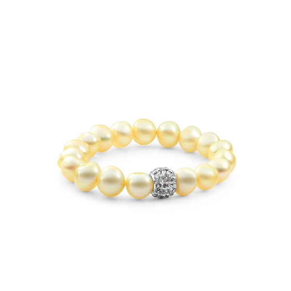 Creamy Yellow Freshwater pearl bracelet, yellow pearl Bracelet from your montreal jewellery designer www.elysee.ca