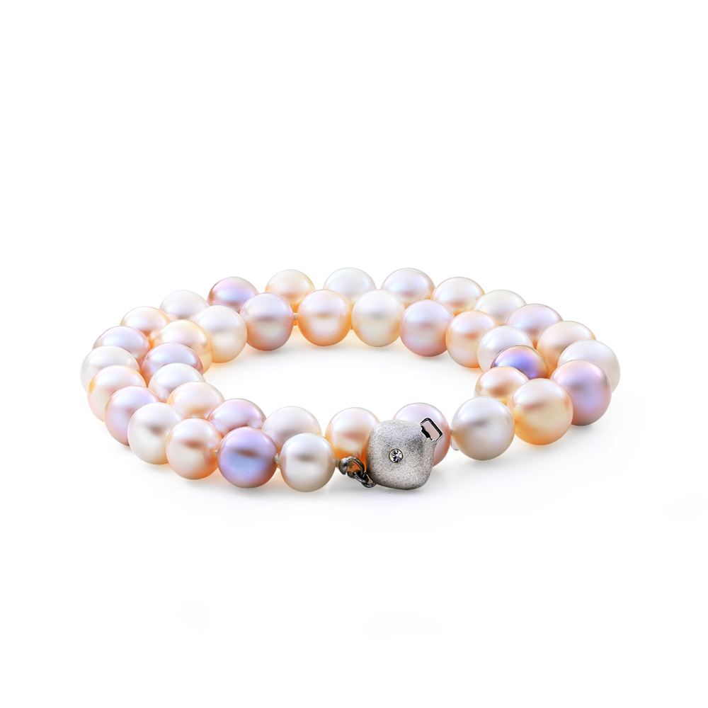 Multicolour pastel freshwater pearl necklace.