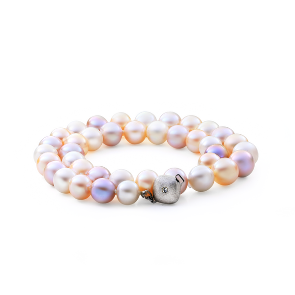 Multicolour pastel freshwater pearl necklace.