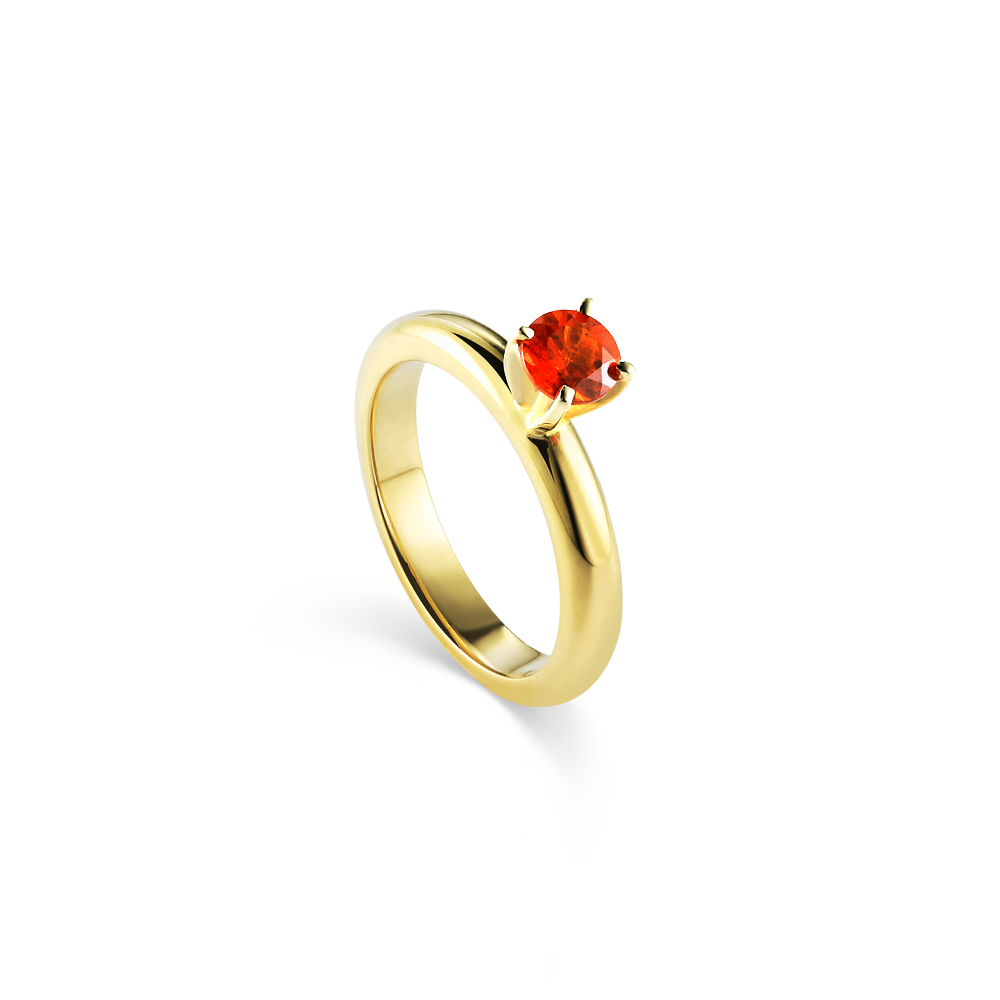 14K Yellow Gold and Mandarine Garnet Ring at your Montreal jewellery designer www.elysee.ca