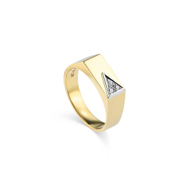 14K Yellow Gold Ring set with diamonds from Montreal jewellery Designer Bijouterie Élysée, Montreal CANADA