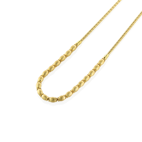 18K YELLOW GOLD NECKLACE WITH MATT BEADS.