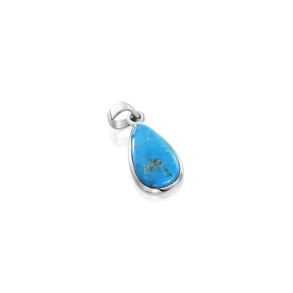 Turquoise and silver pendant, teardrop Turquoise pendant montreal, Turquoise montreal, gemstones montreal, Turquoise and silver jewellery