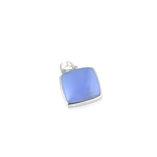Natural chalcedony, chalcedony pendant, silver and chalcedony pendant, silver jewellery, cushion chalcedony, chalcedony montreal, silver pendants montreal,