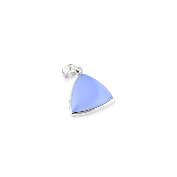 Natural chalcedony, chalcedony pendant, silver and chalcedony pendant, silver jewellery, trillion chalcedony, chalcedony montreal, silver pendants montreal,WWW.ELYSEE.CA
