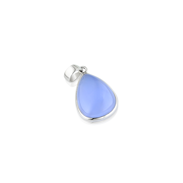Natural chalcedony, chalcedony pendant, silver and chalcedony pendant, silver jewellery, teardrop chalcedony, chalcedony montreal, silver pendants montreal,