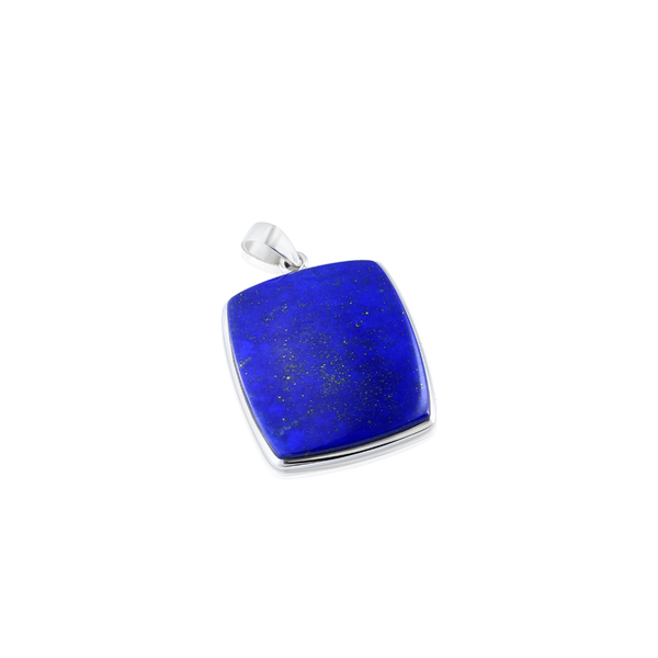 Rectangular Cabochon Lapis Lazuli and Silver pendant, lapis lazuli, silver pendant, silver jewllery, Montreal Designer, blue stone pendant, lapis lazuli, blue gemstone and silver, 