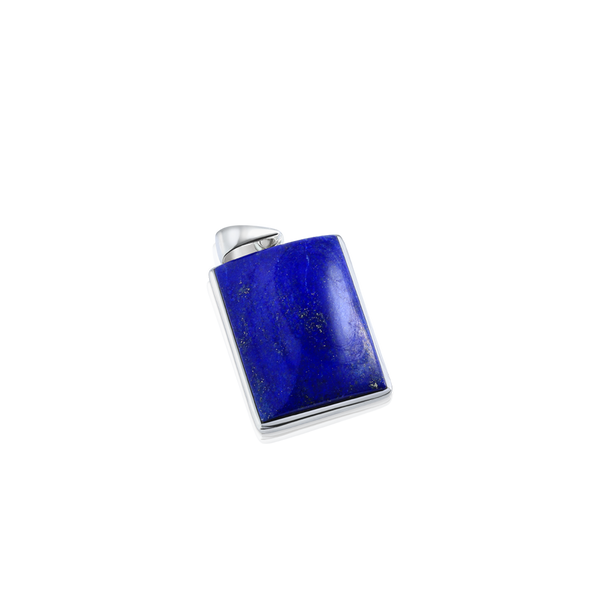 Rectangular Cabochon Lapis Lazuli and Silver pendant, lapis lazuli, silver pendant, silver jewllery, Montreal Designer, blue stone pendant, lapis lazuli, blue gemstone and silver, 