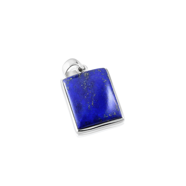 Rectangular Cabochon Lapis Lazuli and Silver pendant, lapis lazuli, silver pendant, silver jewllery, Montreal Designer, blue stone pendant, lapis lazuli, blue gemstone and silver, 