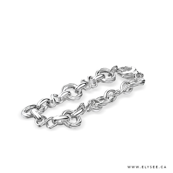 STERLING SILVER LINK BRACELET - STYLE A Textured Rolo links. www.elysee.ca Montreal  bracelets.