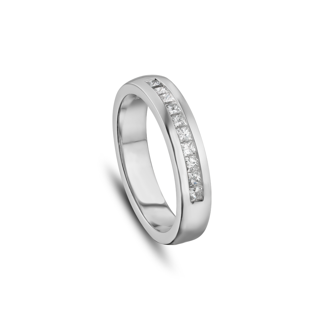 14K WHITE GOLD AND DIAMOND BAND