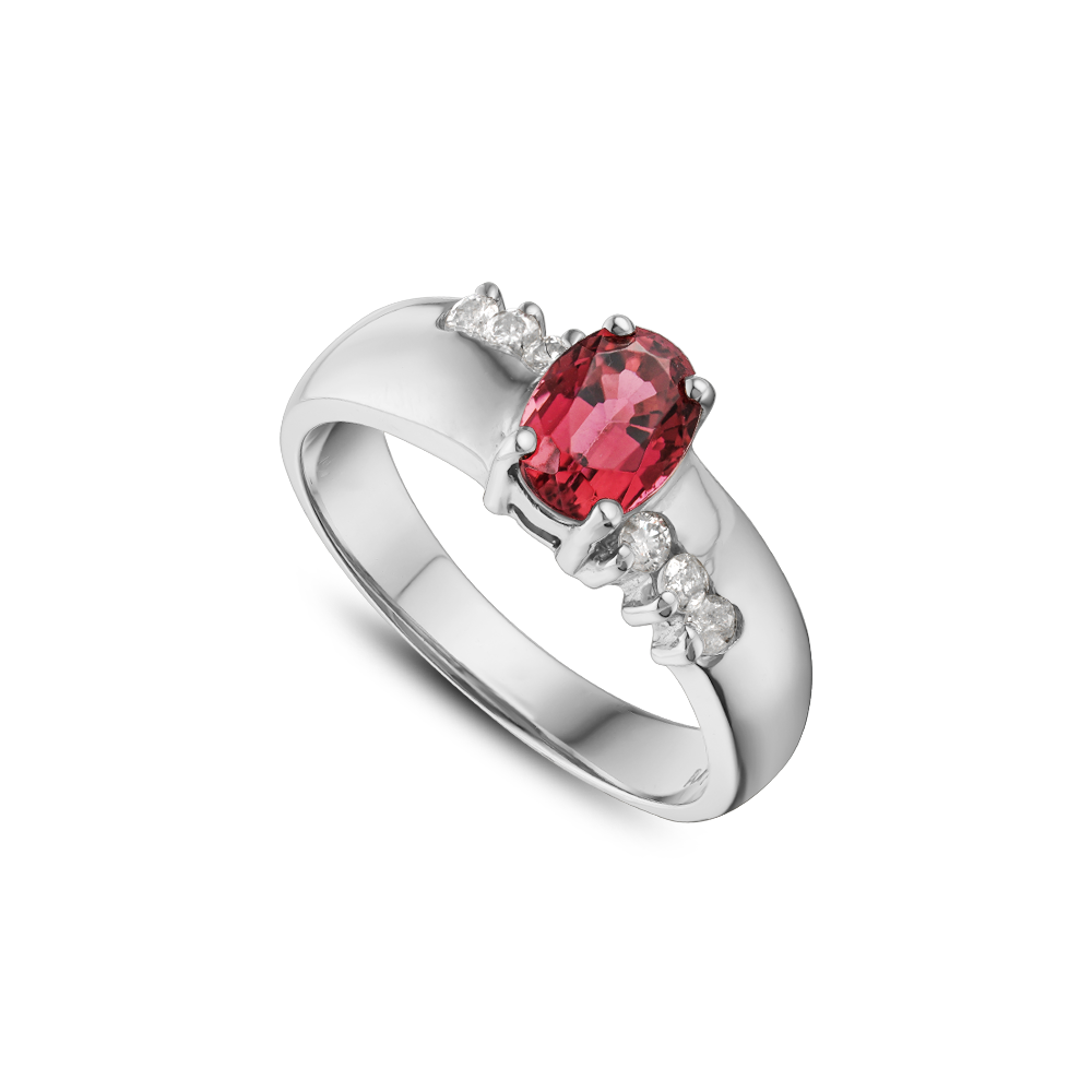 14K White gold diamond and tourmaline ring.Montreal jewelry designer. www.elysee.ca