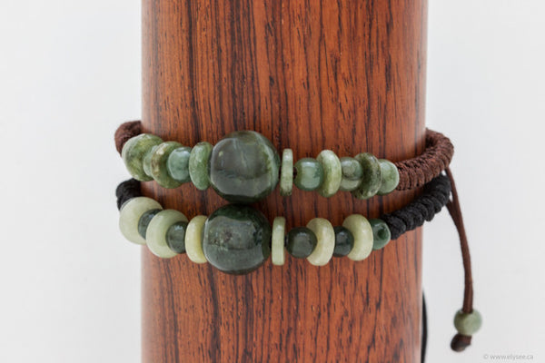 Handwoven Myanmar jade bracelets made for Montreal jeweller/jewellery designer www.elysee.ca