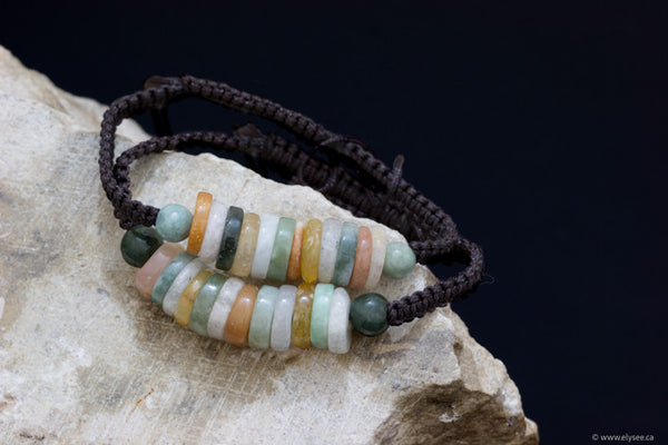 Handwoven jade bracelets from Myanmar available at montreal jewellery designer online shop