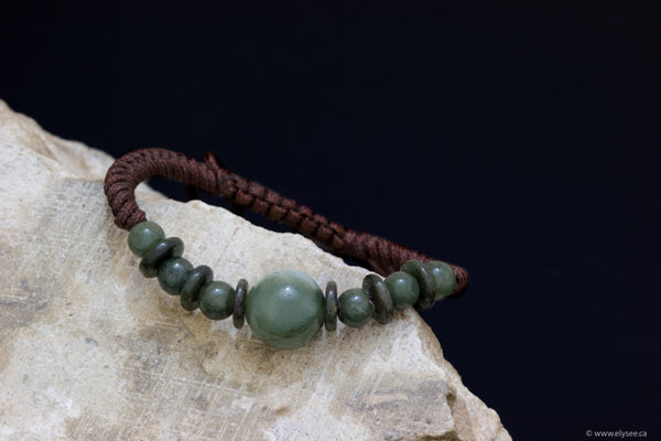 Handwoven Myanmar jade bracelets made for Montreal jeweller/jewellery designer www.elysee.ca