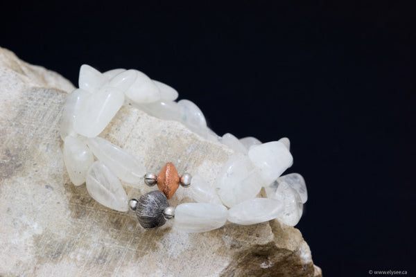 Moonstone bead bracelet canadian handcrafted by montreal jewellery designer