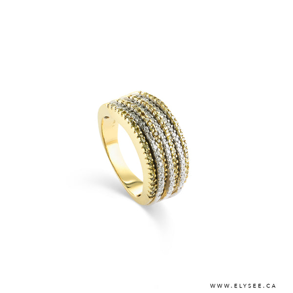 14K Yellow gold and diamond ring Montreal jewellery designer