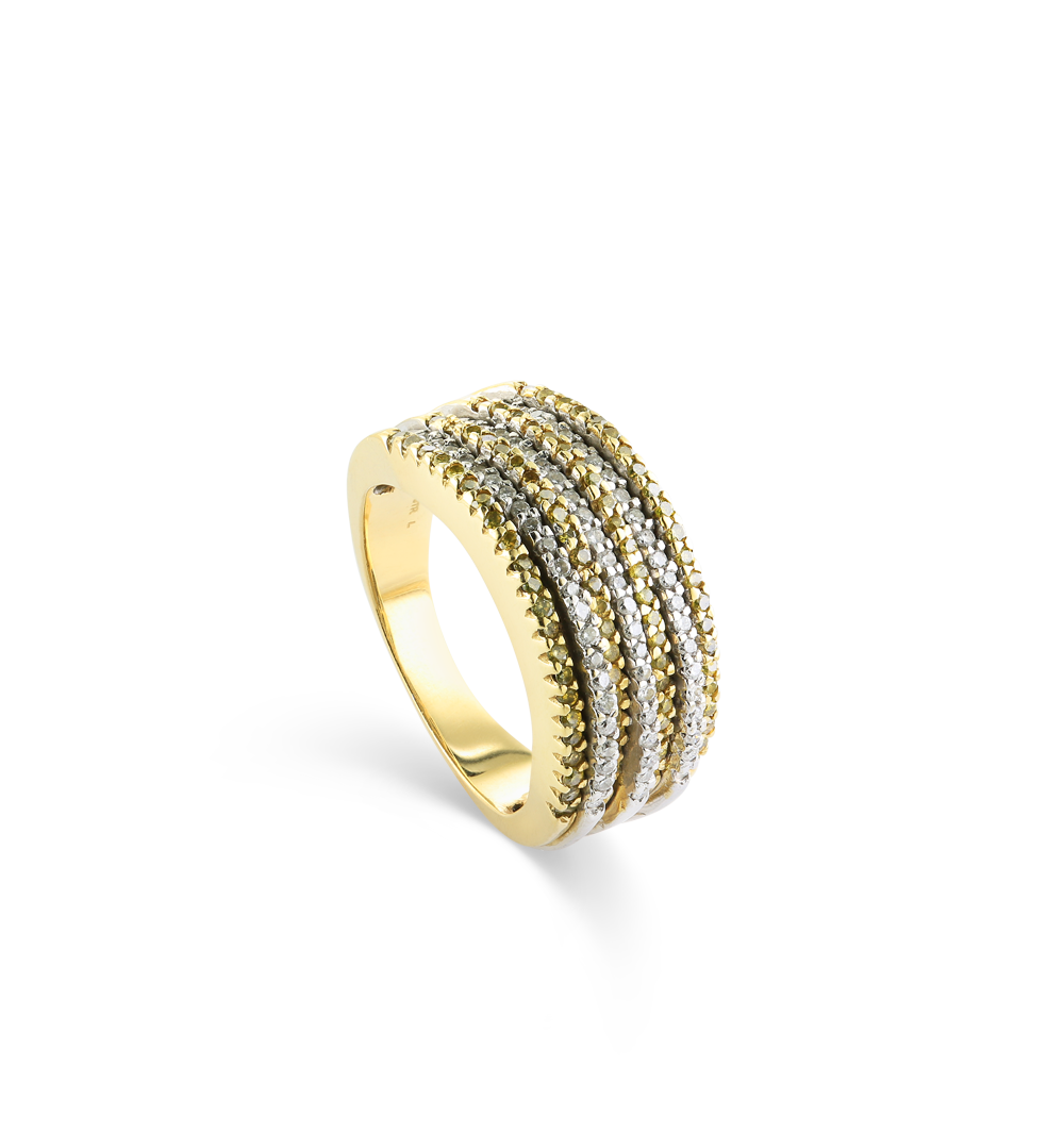14K YELLOW GOLD AND DIAMOND RING